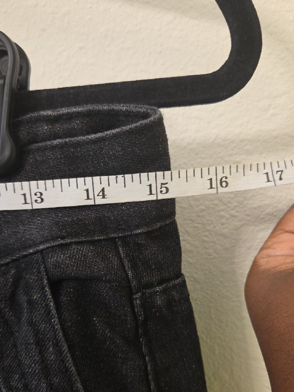 High-Rise Wide Leg Flare Jeans in Washed Black - Picture 4 of 6